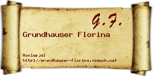 Grundhauser Florina névjegykártya